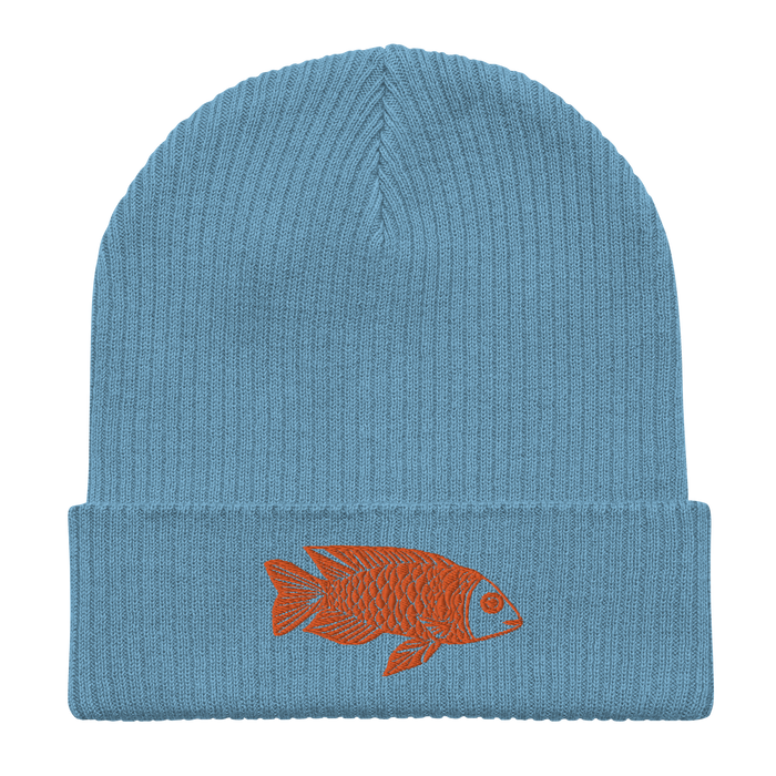 Goofy Goldfish Organic Ribbed Beanie