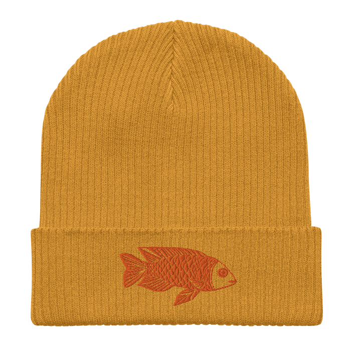 Goofy Goldfish Organic Ribbed Beanie