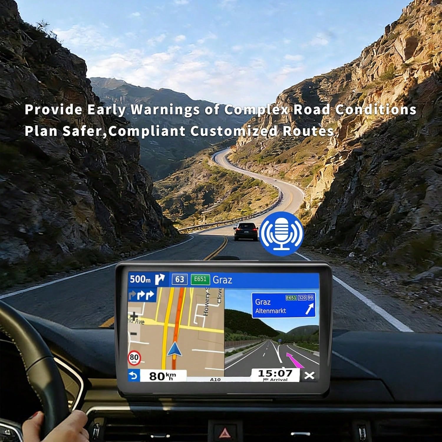 GPS Navigation For Car,7 Inch GPS Navigation System,GPS Navigator 2026 Maps Updates- For Car Truck RV,Speed &Amp; Red Light Warning,Turn-By-Turn Voice Guidance For All Cars