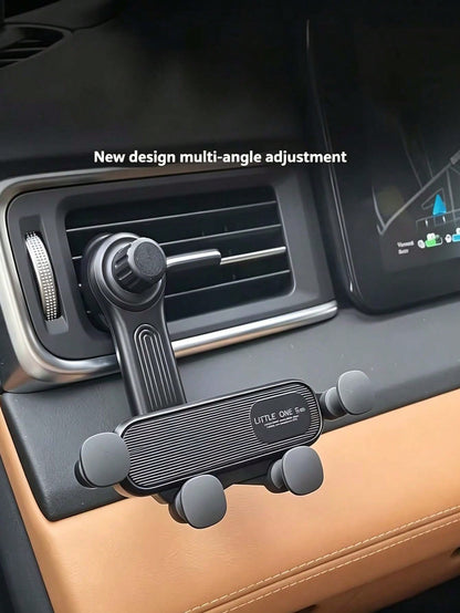 Gravity Sensing Car Air Vent Phone Holder, Anti-Shake Stable Hands-Free Phone Mount, Adjustable Telescopic Arm Air Vent Clip, ABS Waterproof Universal Car Navigation Phone Holder, Suitable For All Sma