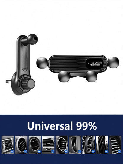 Gravity Sensing Car Air Vent Phone Holder, Anti-Shake Stable Hands-Free Phone Mount, Adjustable Telescopic Arm Air Vent Clip, ABS Waterproof Universal Car Navigation Phone Holder, Suitable For All Sma