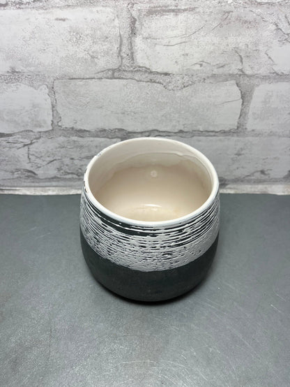 Gray & White Ceramic Pot Planter Pot