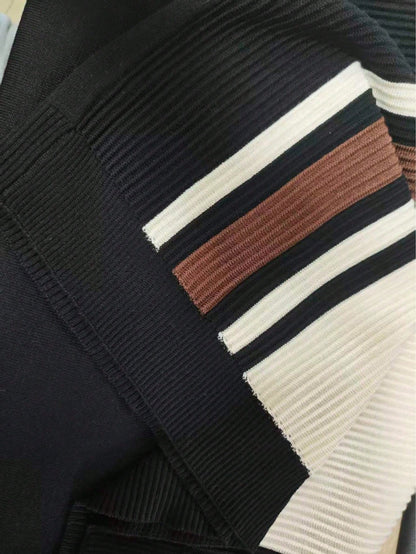 GRDR Men's Polo Collar Striped Casual Minimalist Stylish Knit Short Sleeve T-Shirt- Comfortable For Daily Outings And Activities