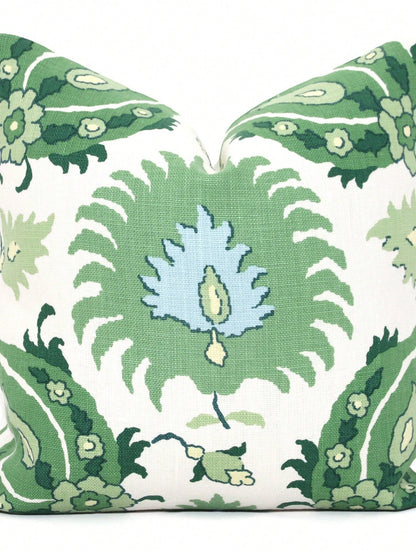 Green Kashmiri Pillow Cover Brunschwig &- Fils Linen Decorati-Ve Cushion Rts.JPG