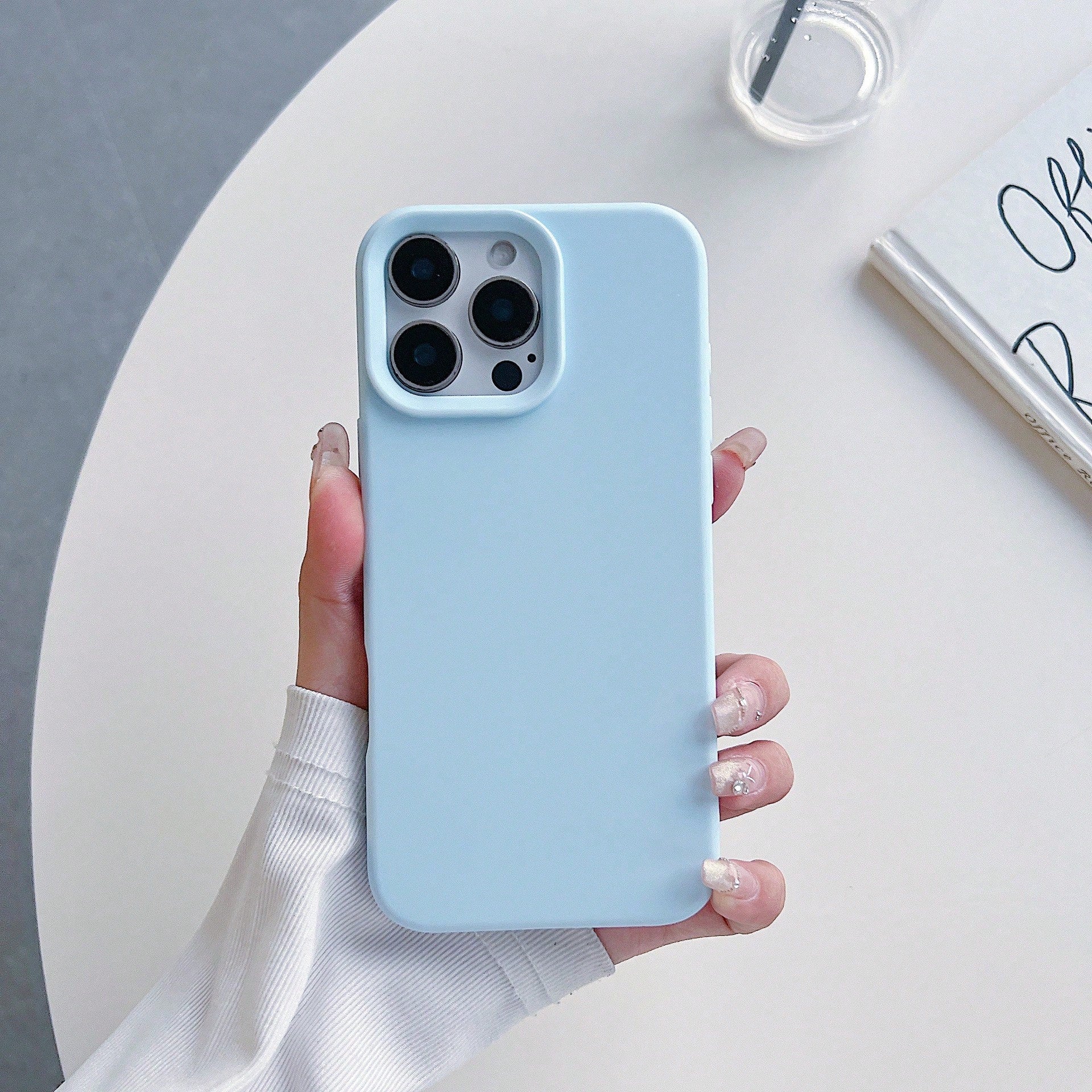 Grooved Button Design, High-Quality Liquid Silicone Phone Case, Compatible With 17 AIR 16 15 14 13 12 11 Pro Max, Soft Waxy Touch, Skin-Friendly And Comfortable.