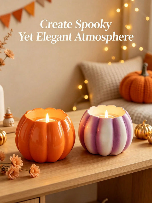 Halloween Resin Pumpkin Candle Holder Base, Pumpkin Candle Holder, Halloween Party Decoration, Also Can Be Used As Decorative Pumpkin Lantern Or Outdoor Halloween Decoration