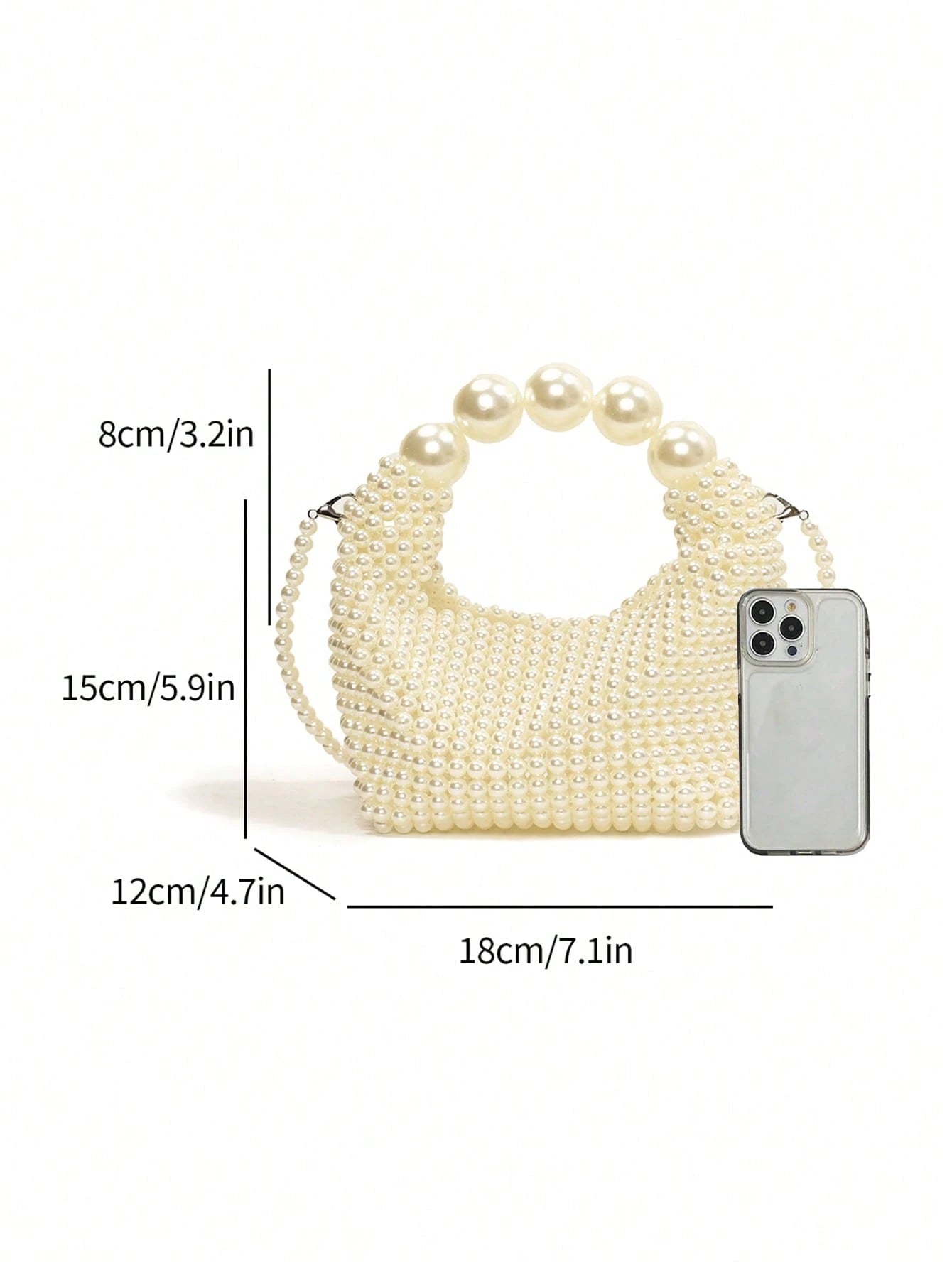 Handmade Woven Women's Evening Bag, French Retro Fairy Faux Pearl Bag, Large Capacity Handbag & Shoulder Bag, Suitable For Outings, Dates, Shopping, Daily Matching, Office, Commuting, Gifts And More O