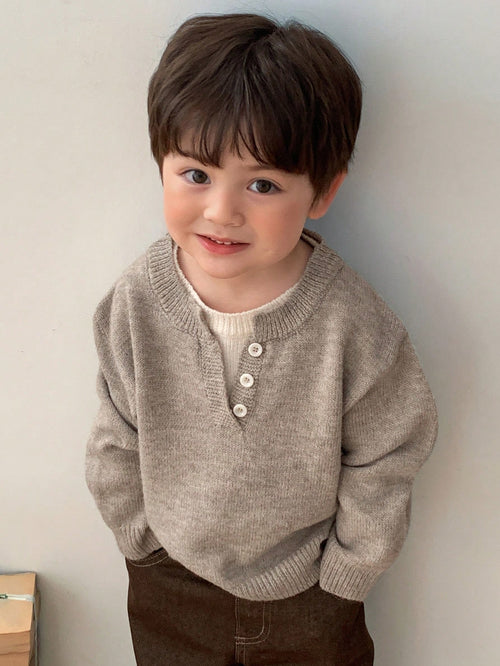 Hapijoa Baby Boy Contrast Color 2 In 1 Long Sleeve Sweater, Autumn/Winter Toddler
