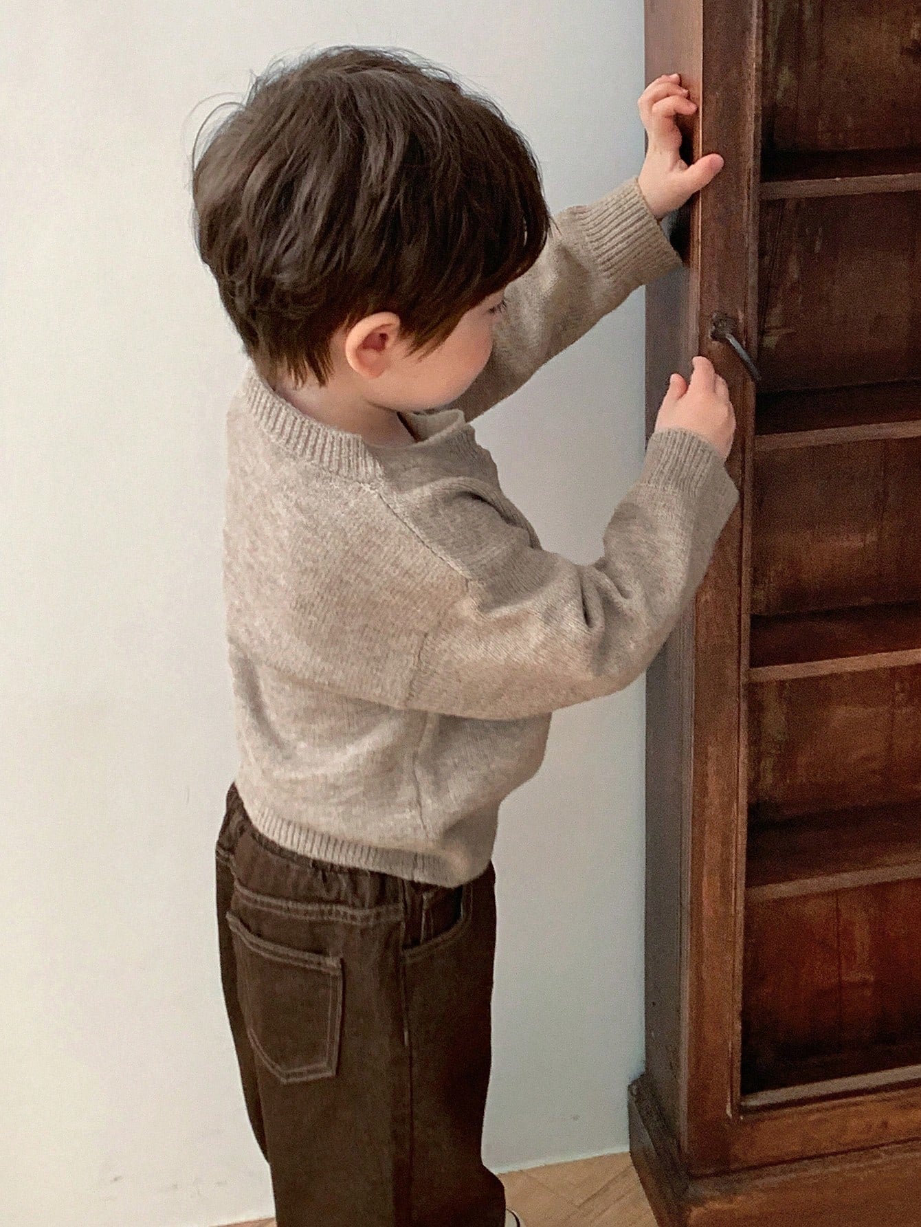 Hapijoa Baby Boy Contrast Color 2 In 1 Long Sleeve Sweater, Autumn/Winter Toddler