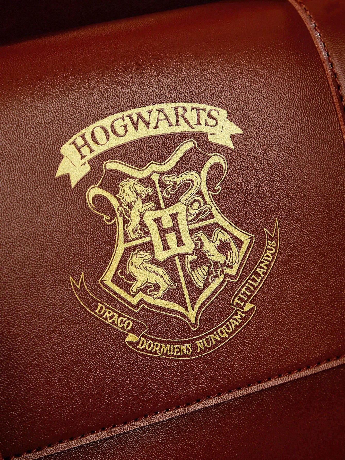 HARRY POTTER X 1pc PU Leather Magic Logo Print Bag, Tote Bag, Adjustable Shoulder Strap