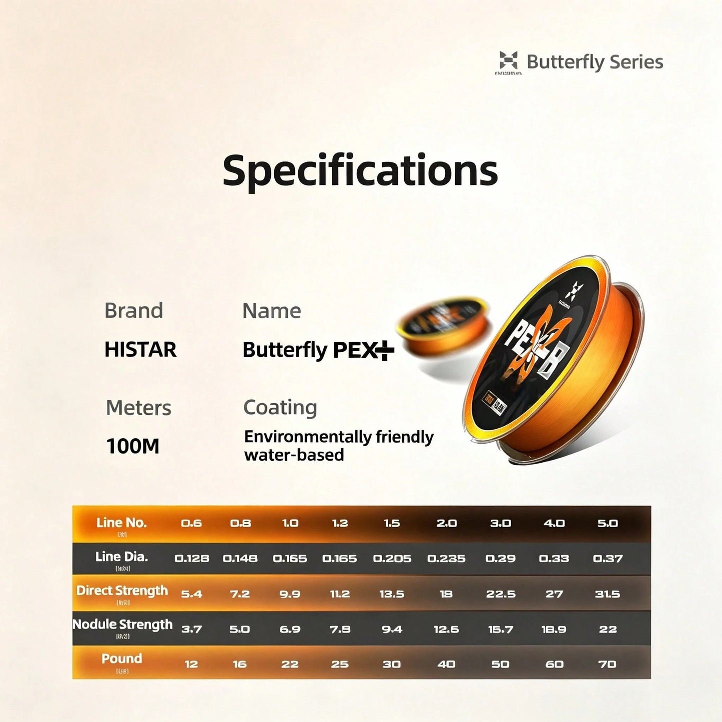 HASIDA Butterfly PE Fishing Line Main Line For Lure Fishing Super Tensile Long Cast Braided Line