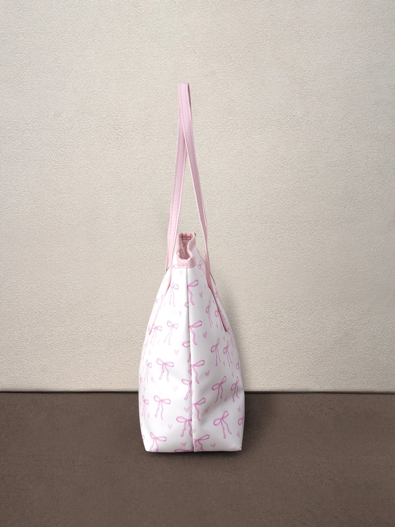 Hatastic 1pc Fashion Contrast Color Bow Print Shoulder Bag, Minimalist And Lightweight, Multi-Pocket Design, Large Capacity