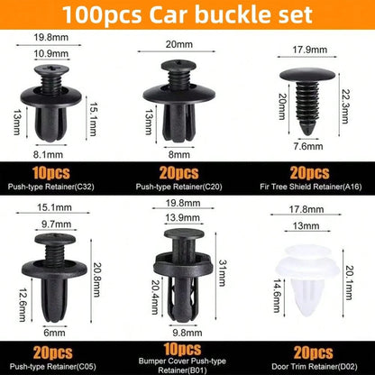 HE26 100PCS Universal Expansion Screw Clips Set, 6 Sizes Automotive Plastic Fastener Kit For Automobiles Mudguard Leaf Plates Door Panel Clip, Car Retainer Clips & Fastener Remover Car Accessories