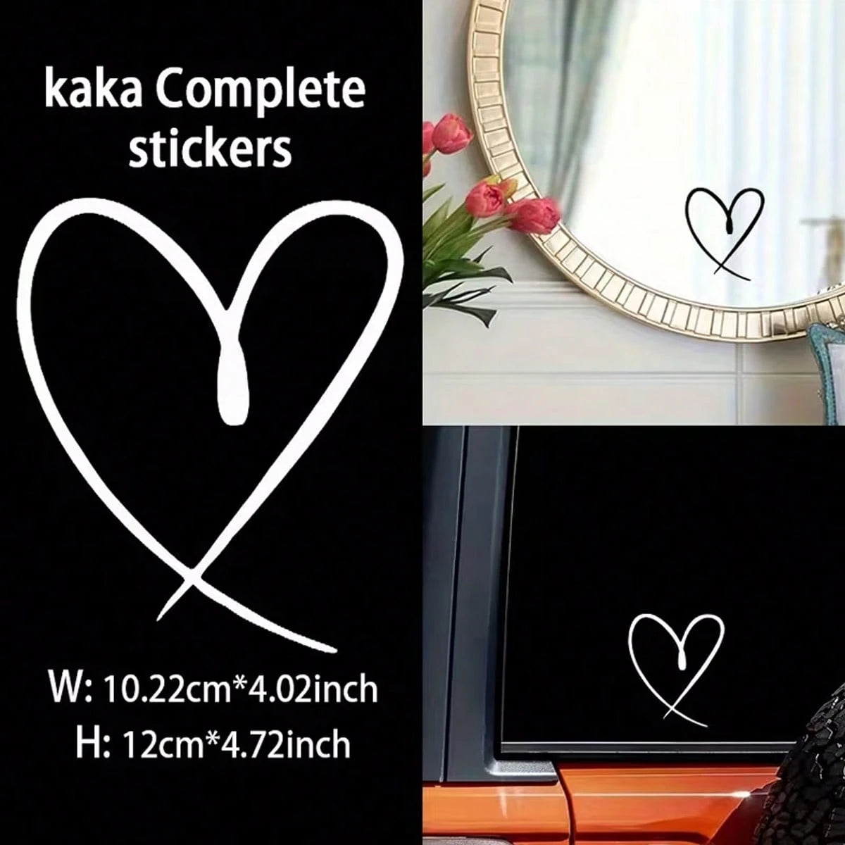 Heart-Shaped Vinyl Stickers- Window Stickers, Laptop Stickers, Wall Stickers, Car Stickers- Car Decoration Stickers