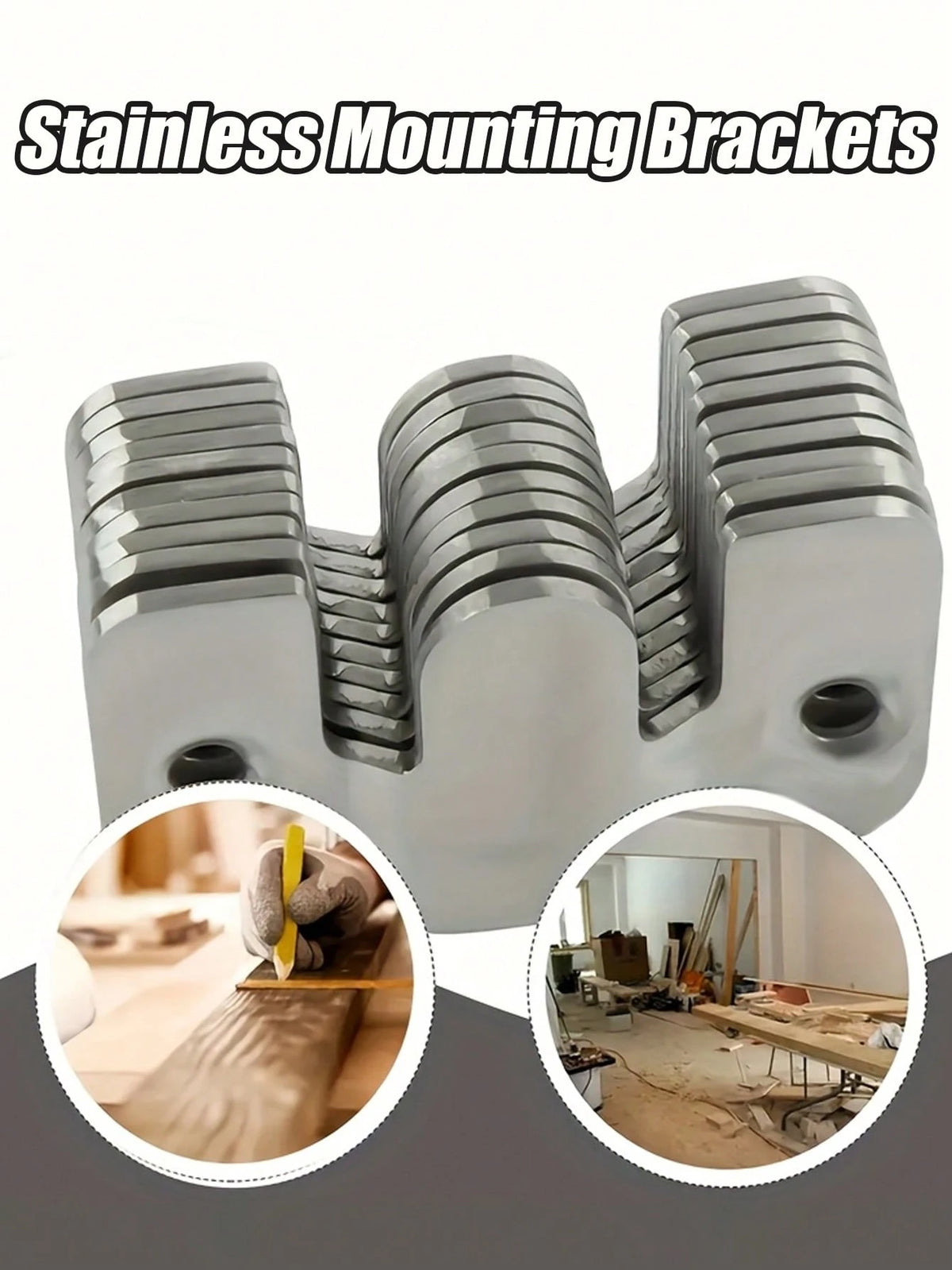 Heavy Duty Stainless Steel Mounting Bracket| Recessed Interlocking Hooks With Screws, Suitable For Furniture And Bed Corners| Corrosion-Resistant Wall Hardware For Frames And Gallery Displays