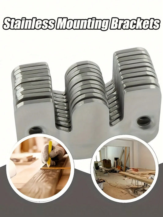 Heavy Duty Stainless Steel Mounting Bracket| Recessed Interlocking Hooks With Screws, Suitable For Furniture And Bed Corners| Corrosion-Resistant Wall Hardware For Frames And Gallery Displays
