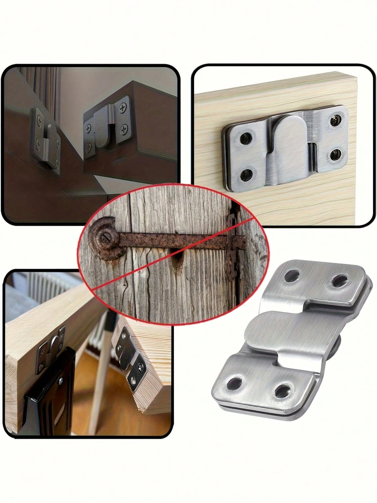 Heavy Duty Stainless Steel Mounting Bracket| Recessed Interlocking Hooks With Screws, Suitable For Furniture And Bed Corners| Corrosion-Resistant Wall Hardware For Frames And Gallery Displays