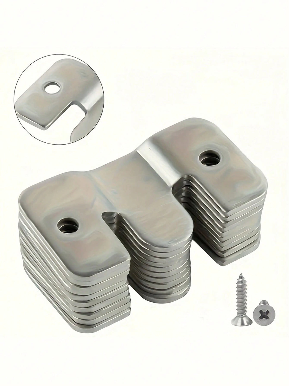 Heavy Duty Stainless Steel Mounting Bracket| Recessed Interlocking Hooks With Screws, Suitable For Furniture And Bed Corners| Corrosion-Resistant Wall Hardware For Frames And Gallery Displays