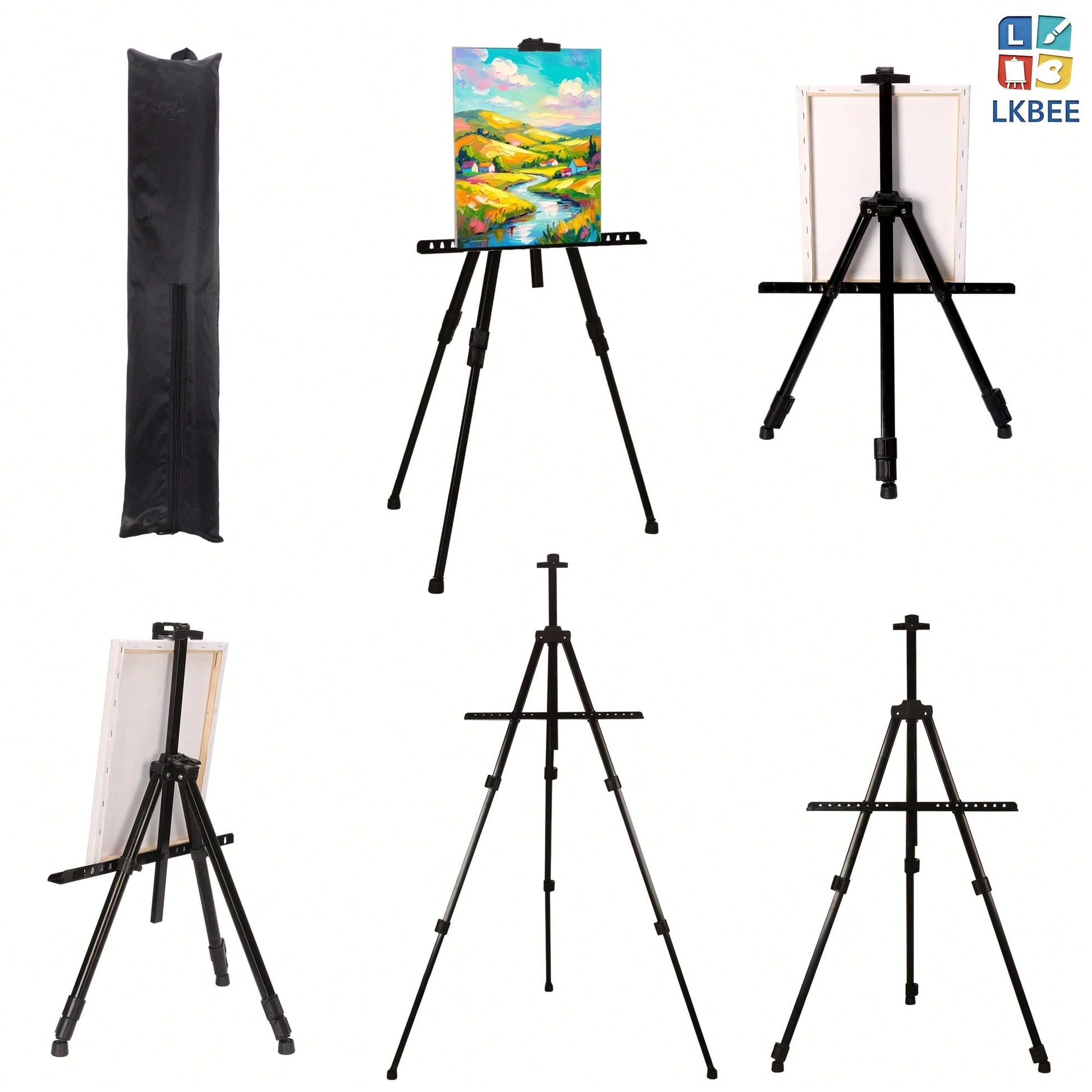 Height Adjustable Floor Metal Easel For Art Creation & Display