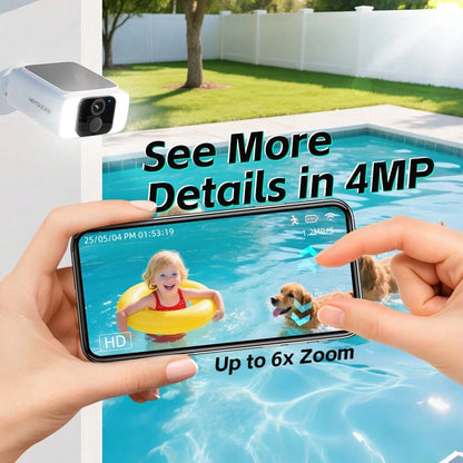 HEIYOUCAM 2K Solar Security Cameras Wireless Outdoor, 2.4Ghz&5Ghz WiFi Surveillance Outdoor Camera For Home Security With Embedded Solar Panel, Color Night Vision, 2-Way Talk, IP65 Waterproof, TF Card