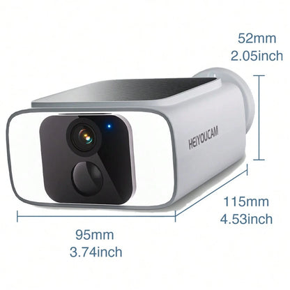 HEIYOUCAM 2K Solar Security Cameras Wireless Outdoor, 2.4Ghz&5Ghz WiFi Surveillance Outdoor Camera For Home Security With Embedded Solar Panel, Color Night Vision, 2-Way Talk, IP65 Waterproof, TF Card