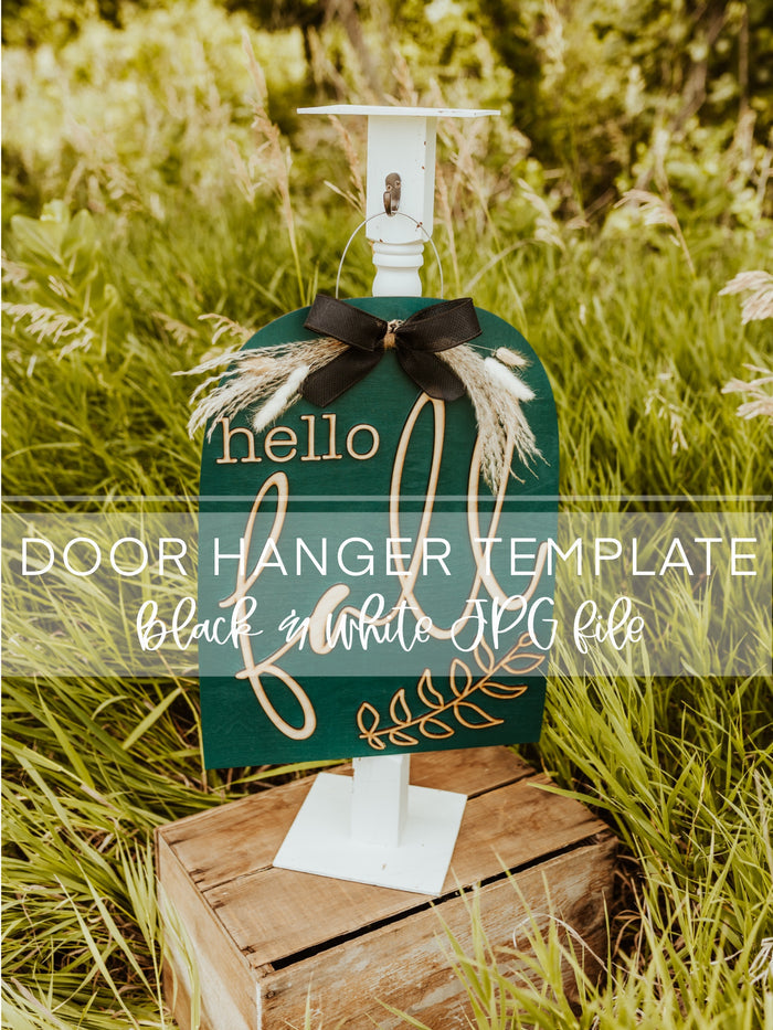 Hello Fall Semi-Oval Template