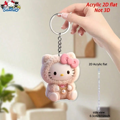 Hello Kitty Acrylic Keychain, Bag Charm Or Home Decor, Mother's Day/Teacher's Day Gift, Graduation Car Key Chain, Women's Accessory