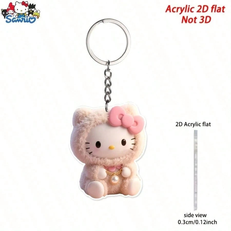 Hello Kitty Acrylic Keychain, Bag Charm Or Home Decor, Mother's Day/Teacher's Day Gift, Graduation Car Key Chain, Women's Accessory