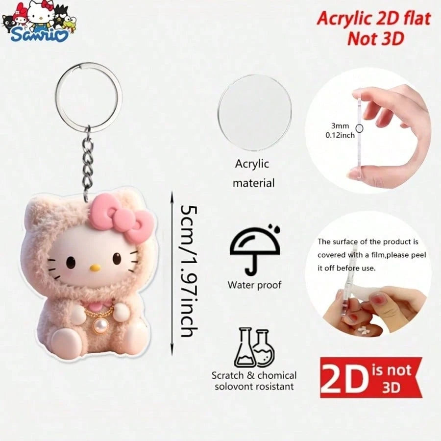 Hello Kitty Acrylic Keychain, Bag Charm Or Home Decor, Mother's Day/Teacher's Day Gift, Graduation Car Key Chain, Women's Accessory