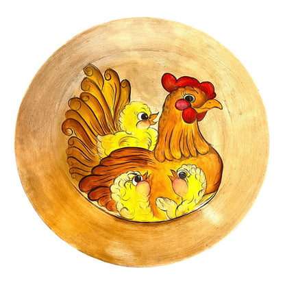 "Hen and Chicks" Hand Painted Decorative Plate