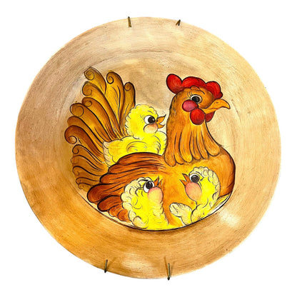 "Hen and Chicks" Hand Painted Decorative Plate