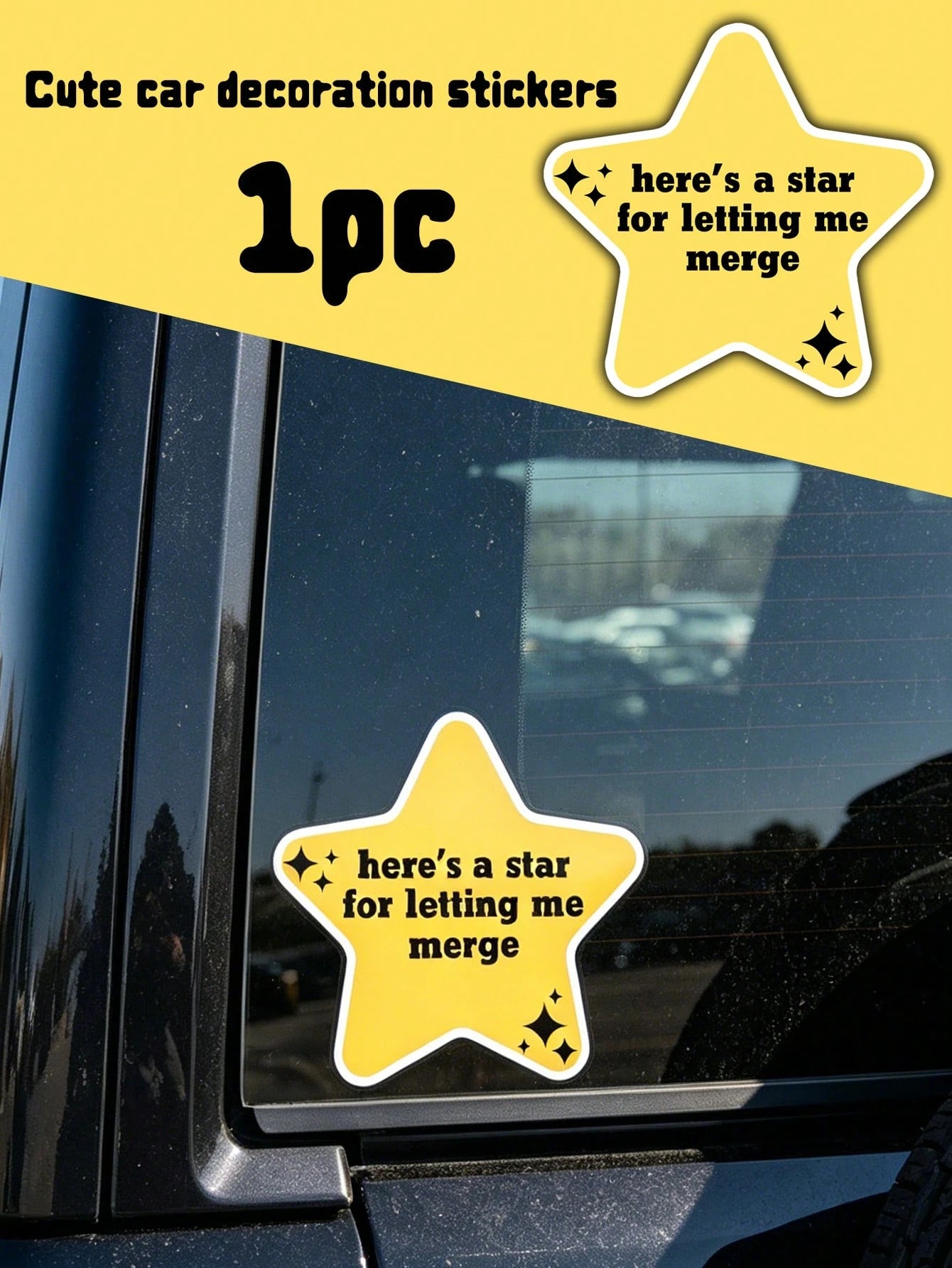 Here's A Star For Letting Me Merge| Cute Funny Car Sticker, Bumper Sticker, Driver Gift