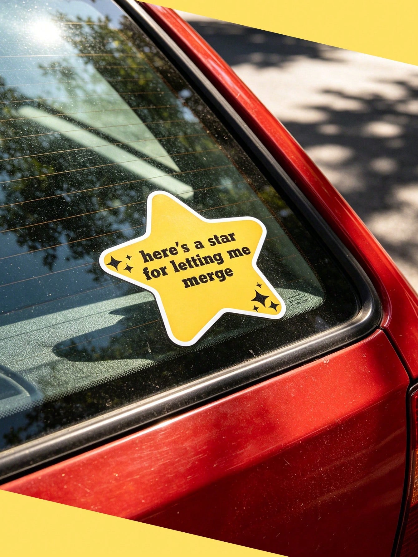 Here's A Star For Letting Me Merge| Cute Funny Car Sticker, Bumper Sticker, Driver Gift