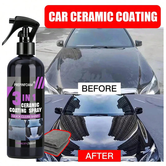 HGKJ 3-In-1 Automotive Ceramic Nano Coating Liquid, Nano Crystal Hydrophobic Layer, Polishing Coating Agent, Nano Coating, NO.P1, Automotive Gift