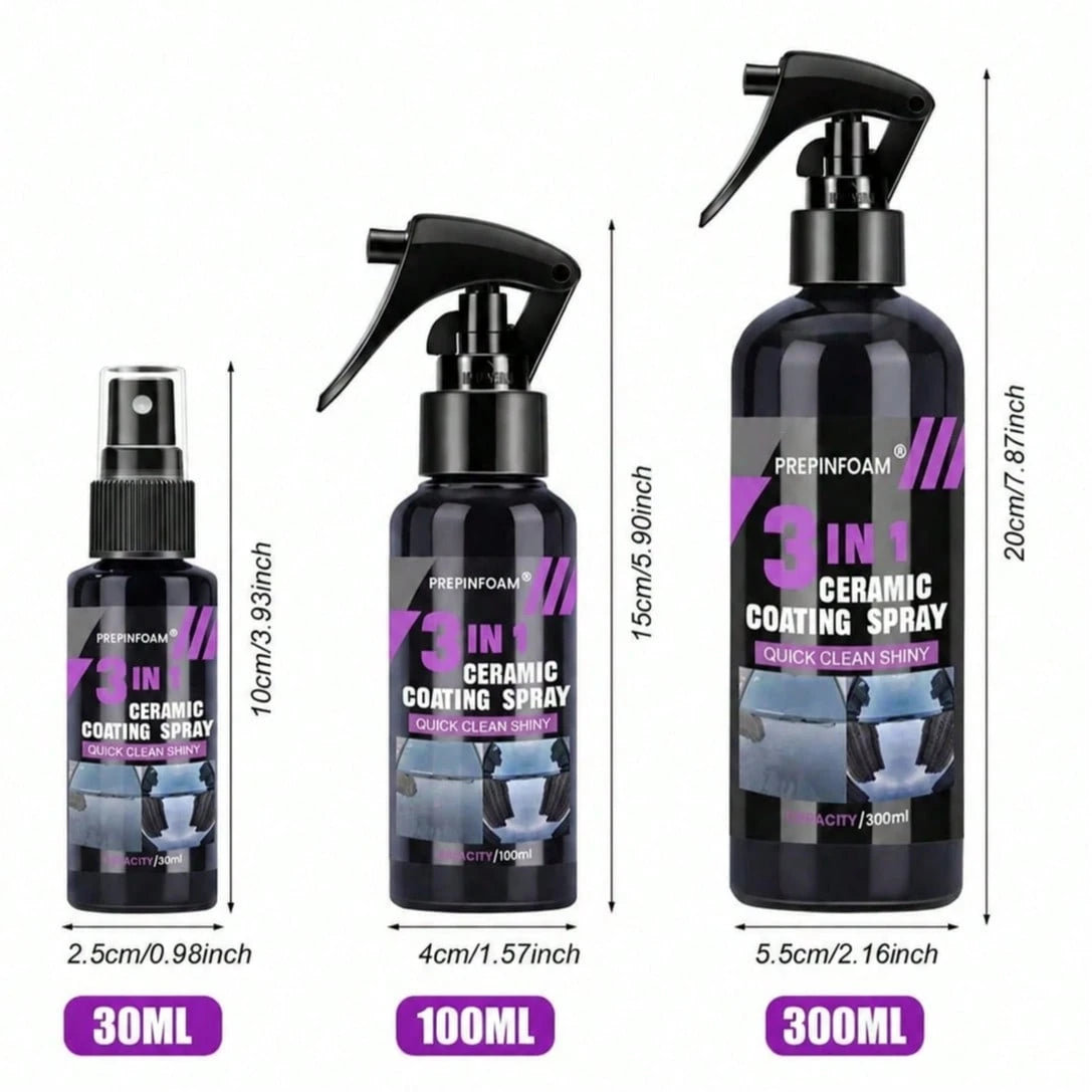 HGKJ 3-In-1 Automotive Ceramic Nano Coating Liquid, Nano Crystal Hydrophobic Layer, Polishing Coating Agent, Nano Coating, NO.P1, Automotive Gift