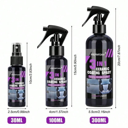 HGKJ 3-In-1 Automotive Ceramic Nano Coating Liquid, Nano Crystal Hydrophobic Layer, Polishing Coating Agent, Nano Coating, NO.P1, Automotive Gift