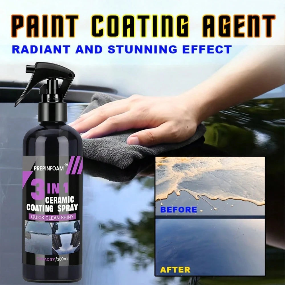 HGKJ 3-In-1 Automotive Ceramic Nano Coating Liquid, Nano Crystal Hydrophobic Layer, Polishing Coating Agent, Nano Coating, NO.P1, Automotive Gift