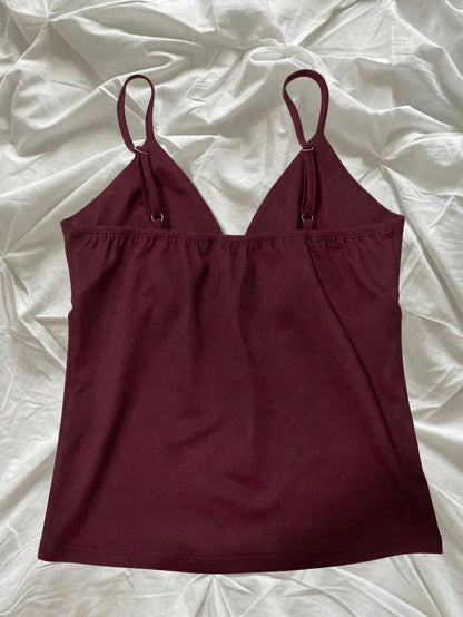 Hibiscus Flower Print Casual Sleeveless Cami Top, Summer Tops, Beach Outfits For Women