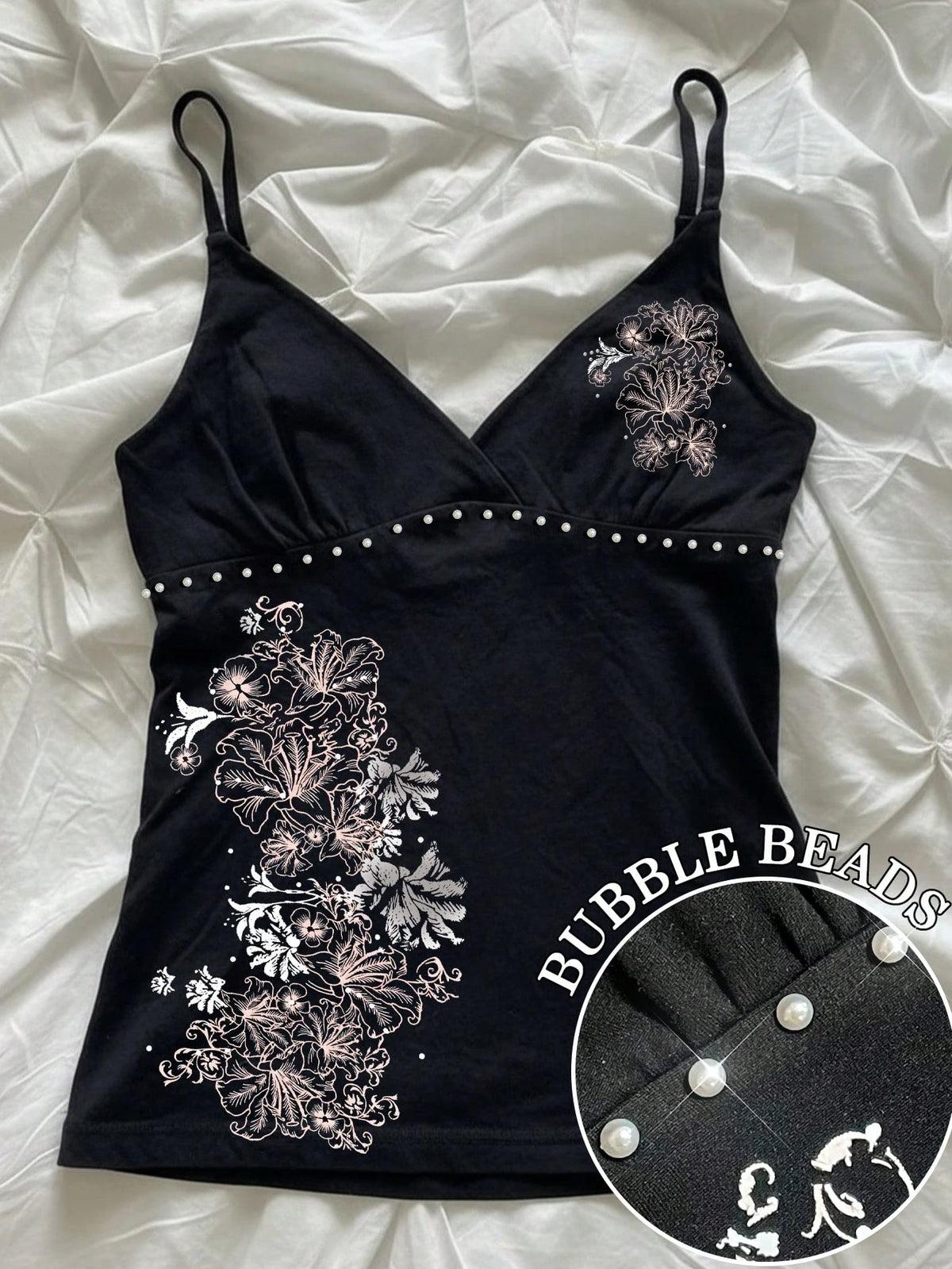 Hibiscus Flower Print Casual Sleeveless Cami Top, Summer Tops, Beach Outfits For Women