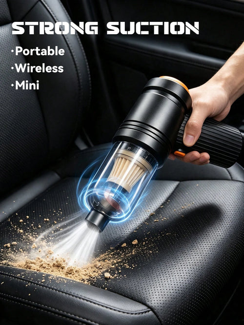 High-Power Wireless Vacuum Cleaner (USB Rechargeable; Suitable For Home And Car Use; Handheld Design; Powerful Suction; Dual Vacuuming And Blowing Functions; Built-In 2400mAh Battery)