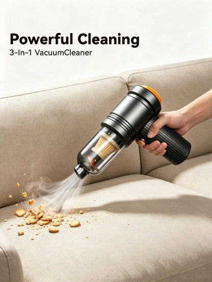 High-Power Wireless Vacuum Cleaner (USB Rechargeable; Suitable For Home And Car Use; Handheld Design; Powerful Suction; Dual Vacuuming And Blowing Functions; Built-In 2400mAh Battery)