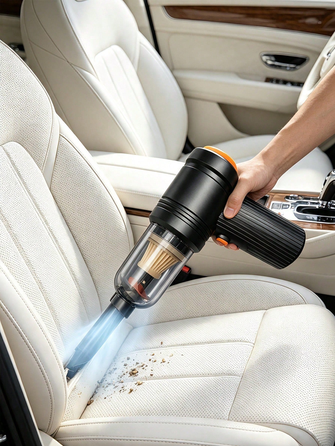 High-Power Wireless Vacuum Cleaner (USB Rechargeable; Suitable For Home And Car Use; Handheld Design; Powerful Suction; Dual Vacuuming And Blowing Functions; Built-In 2400mAh Battery)