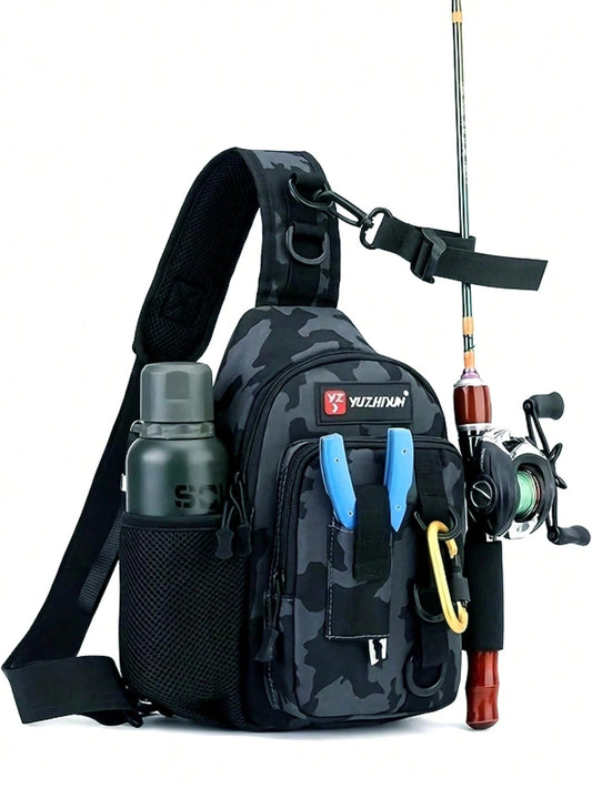 High-Quality Durable Fishing Tackle Bag With Rod Holder And Multiple Compartments, Premium Zipper Design, Suitable For Fishing And Outdoor Activities, Can Store Fishing Accessories, An Ideal Fishing G