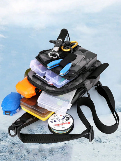 High-Quality Durable Fishing Tackle Bag With Rod Holder And Multiple Compartments, Premium Zipper Design, Suitable For Fishing And Outdoor Activities, Can Store Fishing Accessories, An Ideal Fishing G