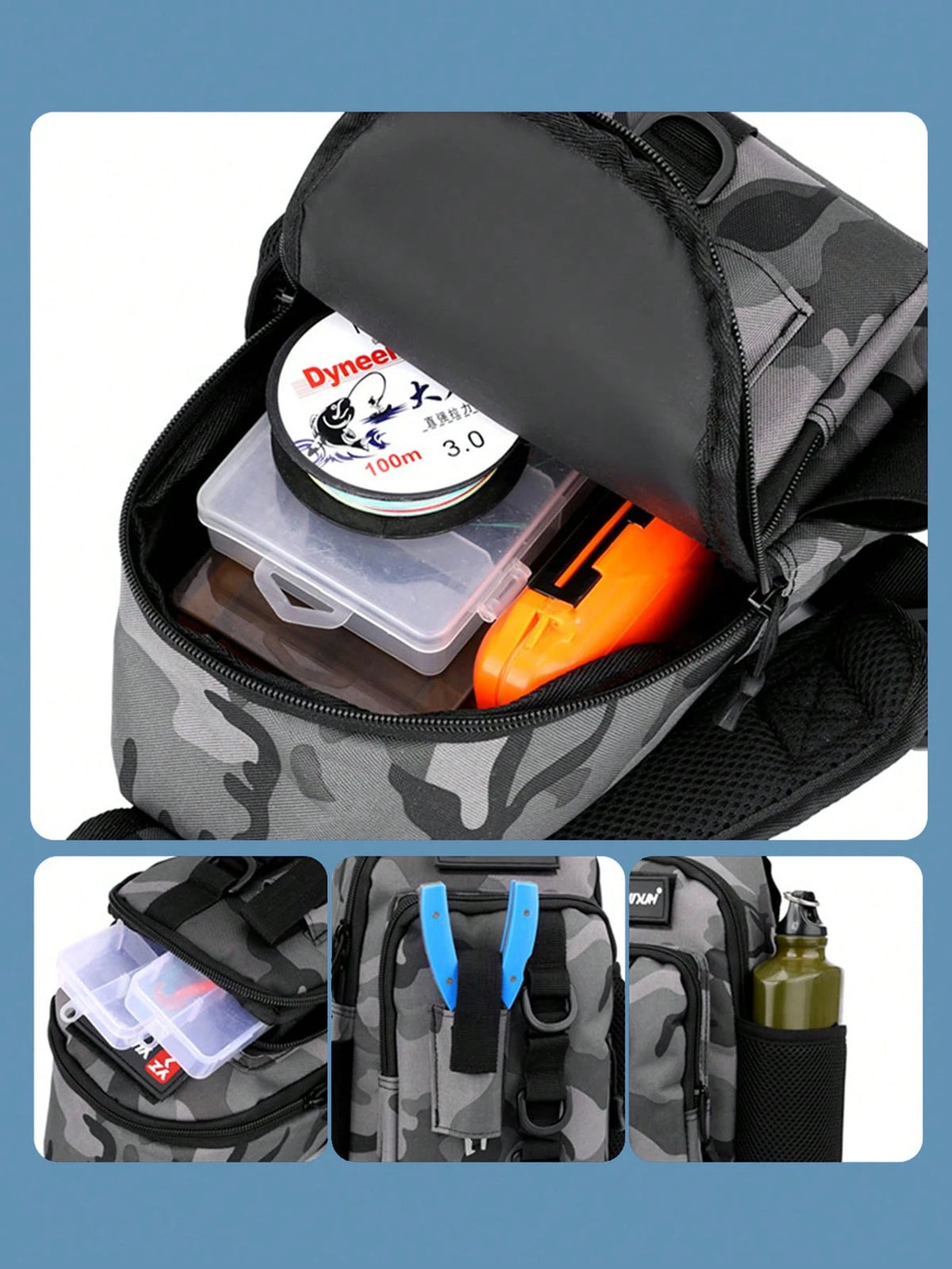 High-Quality Durable Fishing Tackle Bag With Rod Holder And Multiple Compartments, Premium Zipper Design, Suitable For Fishing And Outdoor Activities, Can Store Fishing Accessories, An Ideal Fishing G