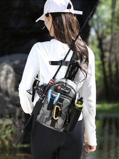 High-Quality Durable Fishing Tackle Bag With Rod Holder And Multiple Compartments, Premium Zipper Design, Suitable For Fishing And Outdoor Activities, Can Store Fishing Accessories, An Ideal Fishing G
