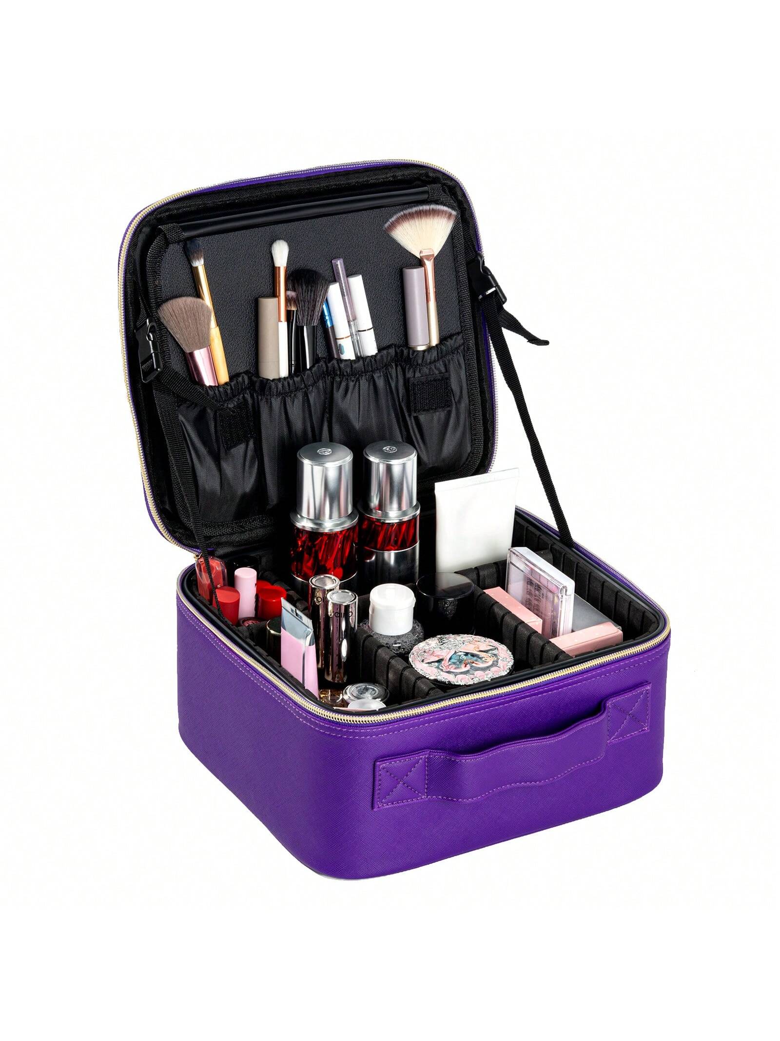 His Portable, Large-Capacity Travel Makeup Bag Features Six Compartments And Is Perfect For Storing Various Cosmetics. It's Ideal For Carrying With You Anytime, Such As For School, Returning To Campu