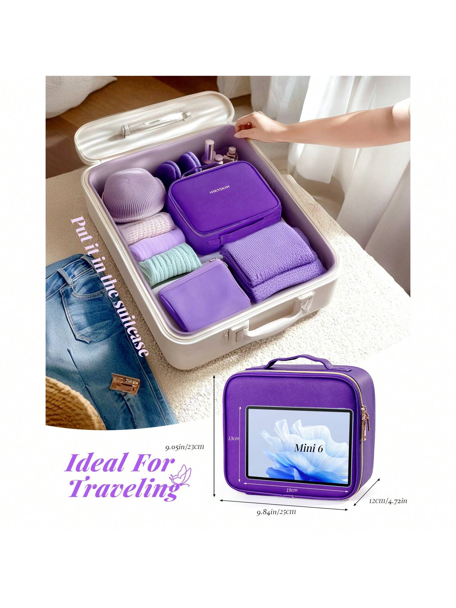 His Portable, Large-Capacity Travel Makeup Bag Features Six Compartments And Is Perfect For Storing Various Cosmetics. It's Ideal For Carrying With You Anytime, Such As For School, Returning To Campu