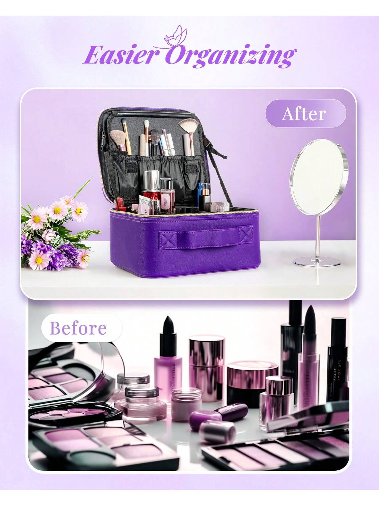 His Portable, Large-Capacity Travel Makeup Bag Features Six Compartments And Is Perfect For Storing Various Cosmetics. It's Ideal For Carrying With You Anytime, Such As For School, Returning To Campu