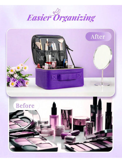 His Portable, Large-Capacity Travel Makeup Bag Features Six Compartments And Is Perfect For Storing Various Cosmetics. It's Ideal For Carrying With You Anytime, Such As For School, Returning To Campu
